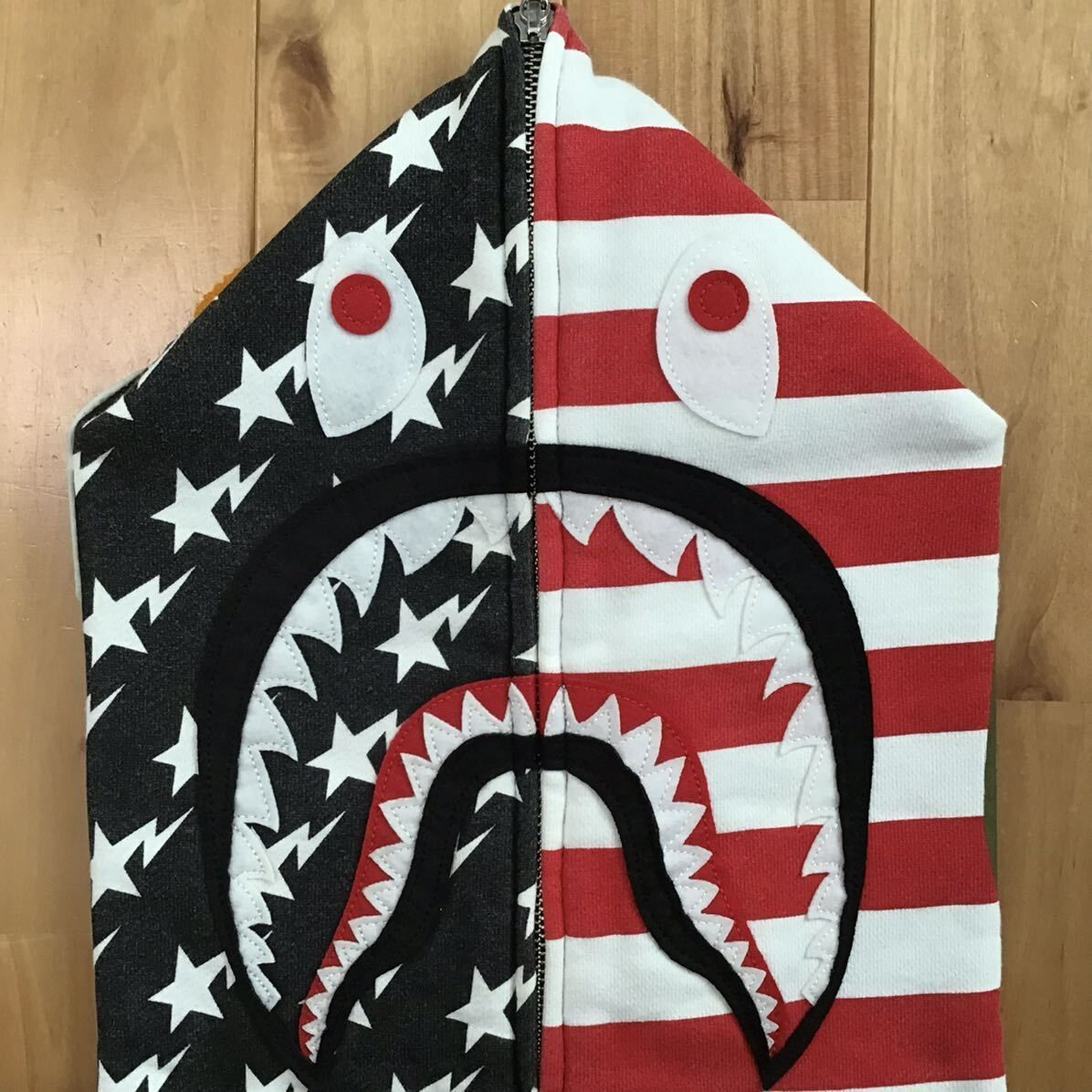 星条旗 シャーク パーカー Mサイズ American shark full zip hoodie a bathing ape BAPE sta  USA エイプ ベイプ アベイシングエイプ - メルカリ