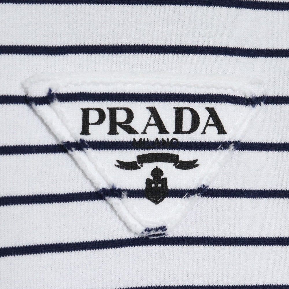 Prada オーバーサイズストライプコットンTシャツ 関税込 PRADA オーバーサイズストライプコットンTシャツ XSサイズ