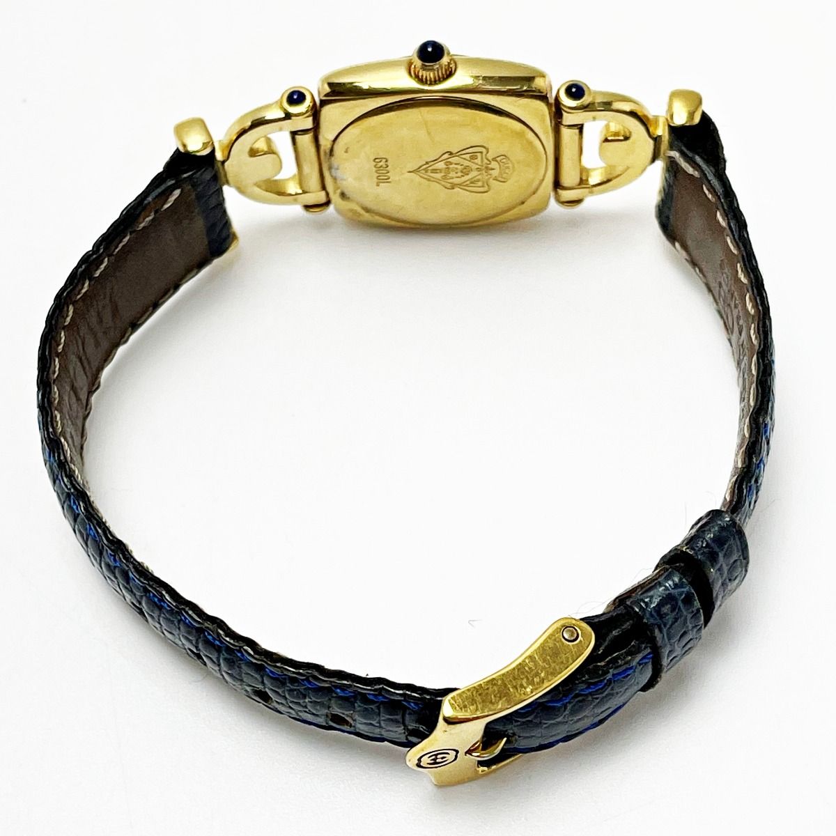 GUCCI グッチ ホースビット ロゴベゼル 6300L ホワイト×ゴールド