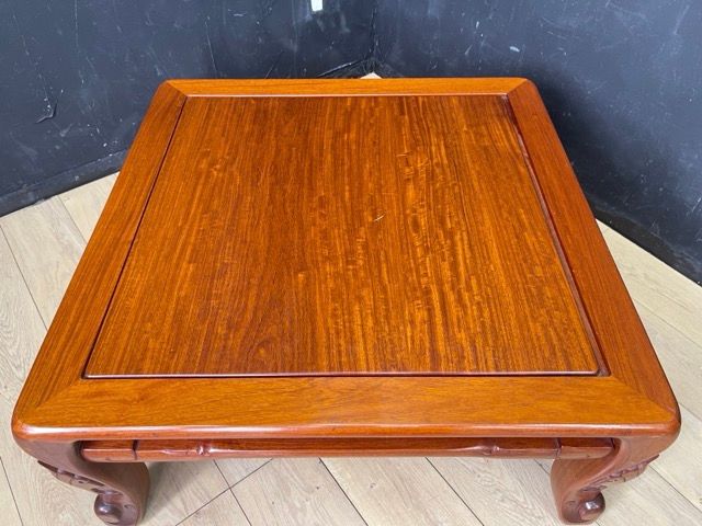 送料無料 和モダン 唐木指物座卓 井上昇山作 高級 角座卓 文机