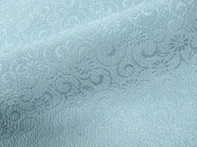 平和屋着物●上質な色無地　花唐草地紋　浅縹色　正絹　逸品　CAAU1751yc 平和屋着物○上質な色無地 花唐草地紋 浅縹色 正絹 逸品 CAAU1751yc