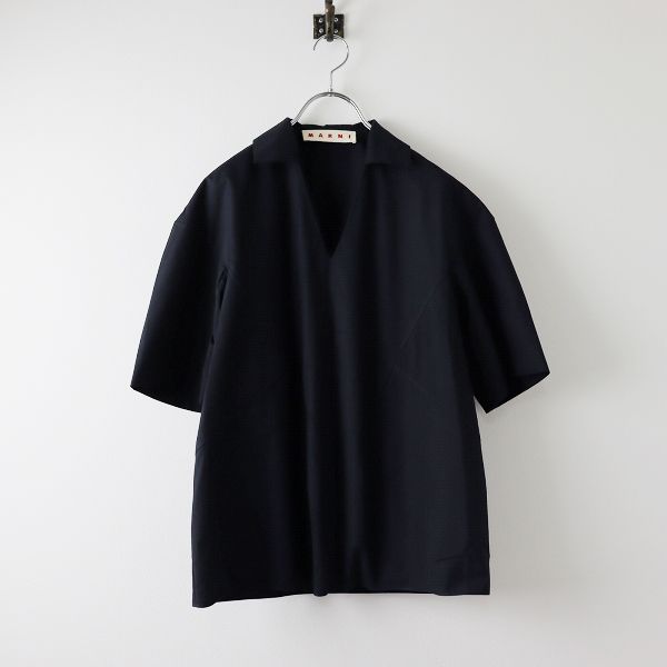 MARNIマルニ　コットンブラウス 黒36美品 MARNI マルニ コットンスキッパーブラウス 36/ブラック プル