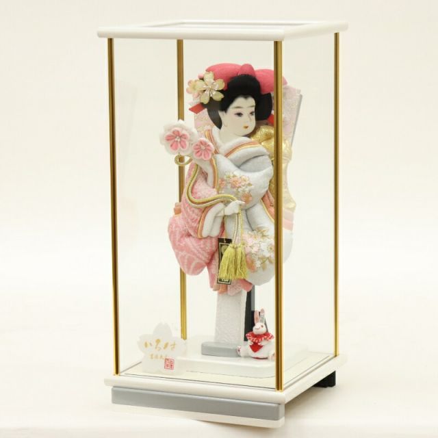 押絵羽子板　飾りケース入り 20号押絵羽子板飾り 華流水 白木桜華のケース入り – 寿鳳人形の東芸