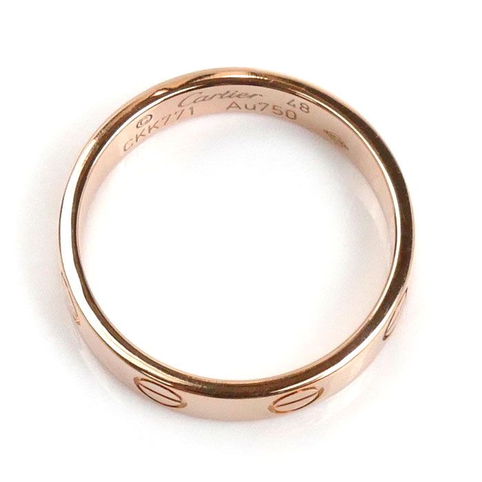 Cartier カルティエ K18PG ピンクゴールド ミニラブ リング #48 Cartier カルティエ K18PG ピンクゴールド ミニラブ リング #48