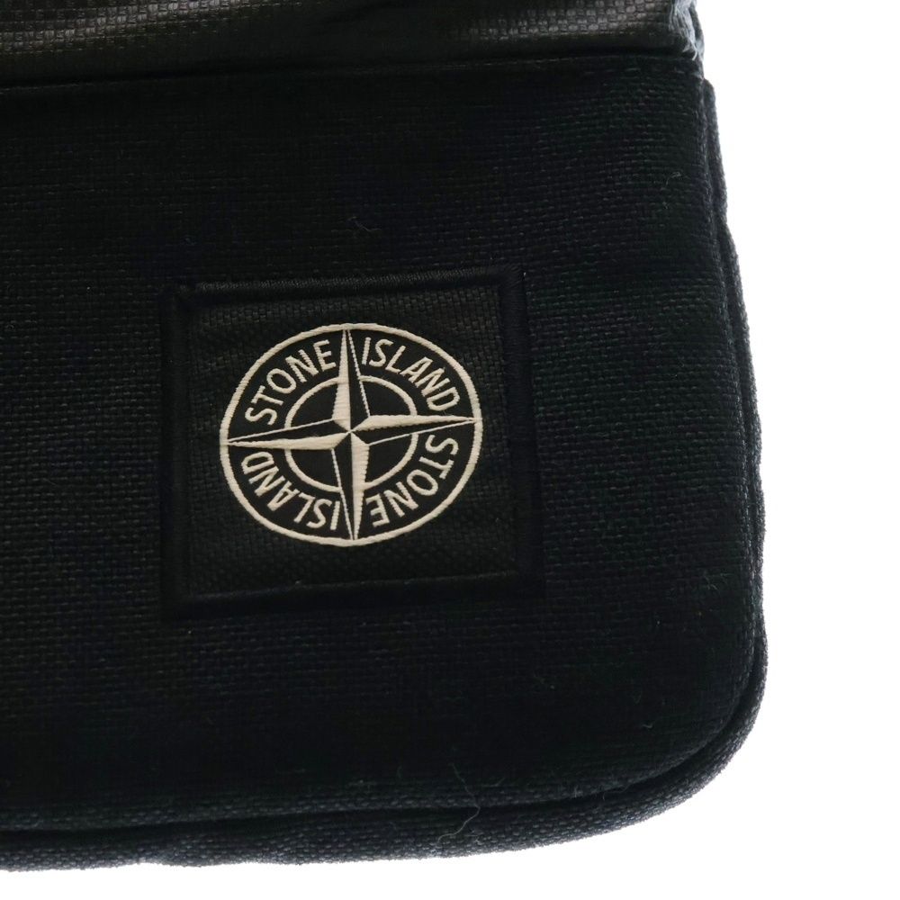 STONE  ストーンアイランド ロゴパッチ 2WAY ナイロンショルダーバッグ トートバッグ ブラック 791590970 STONE ISLAND (ストーンアイランド) ロゴパッチ 2WAY ナイロン