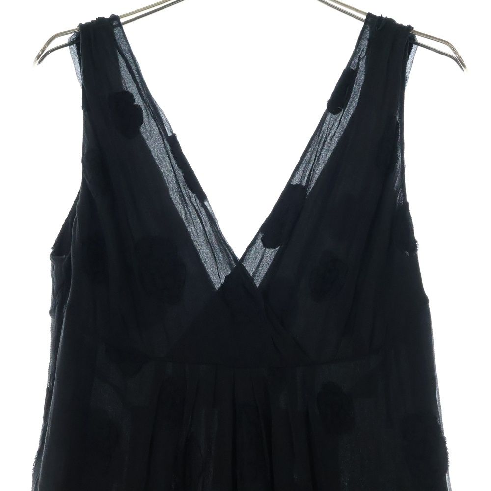 ★正規品★CHANEL★シルクワンピース★カメリア★ CHANEL (シャネル) カメリア シルクワンピース 黒 42 94305