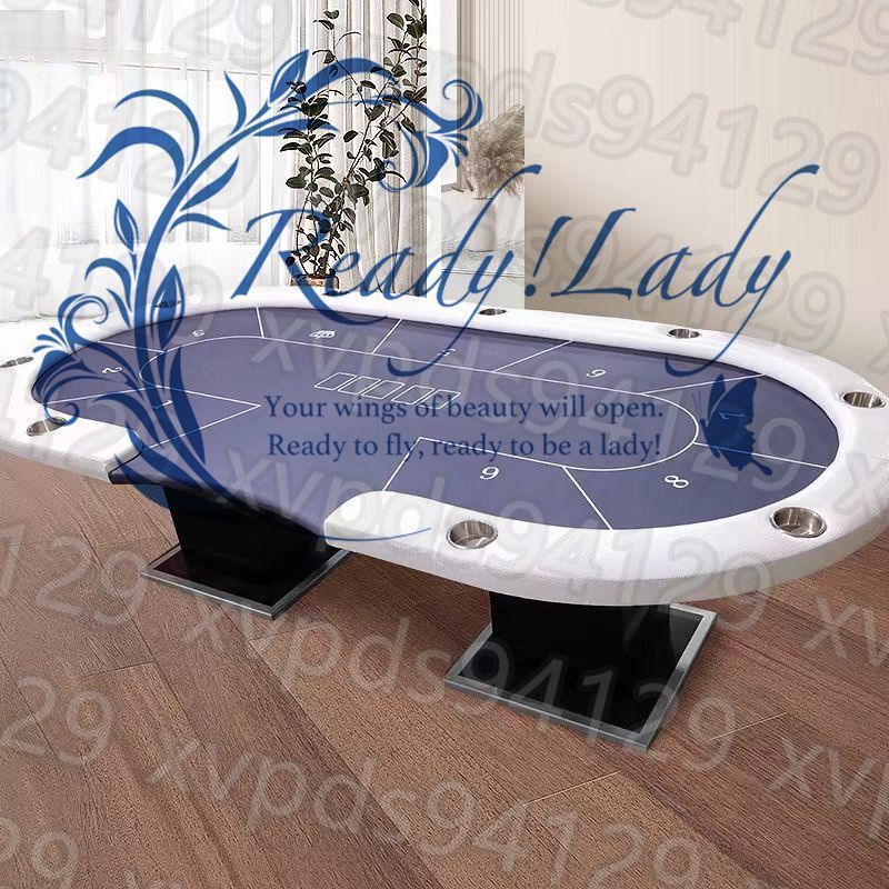 10人用 ポーカーテーブル 楕円形 ホールデムサイコロ カジノ テキサスホールデム カップホルダー付き240 120cm