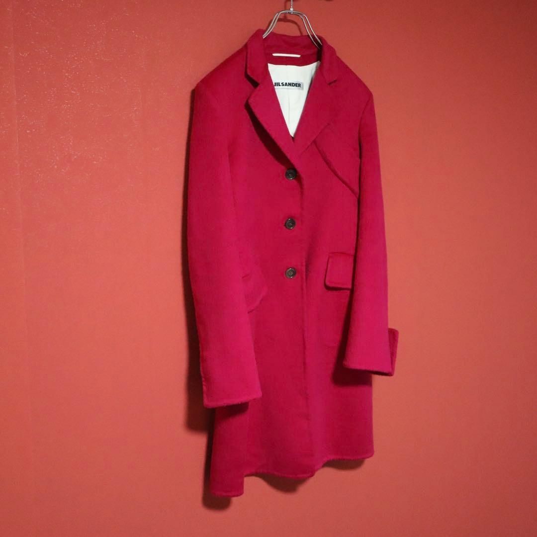 JIL SANDER アンゴラ混 ポケットデザイン 袖スリット チェスターコート JIL SANDER アンゴラ混 ポケットデザイン 袖スリット チェスターコート