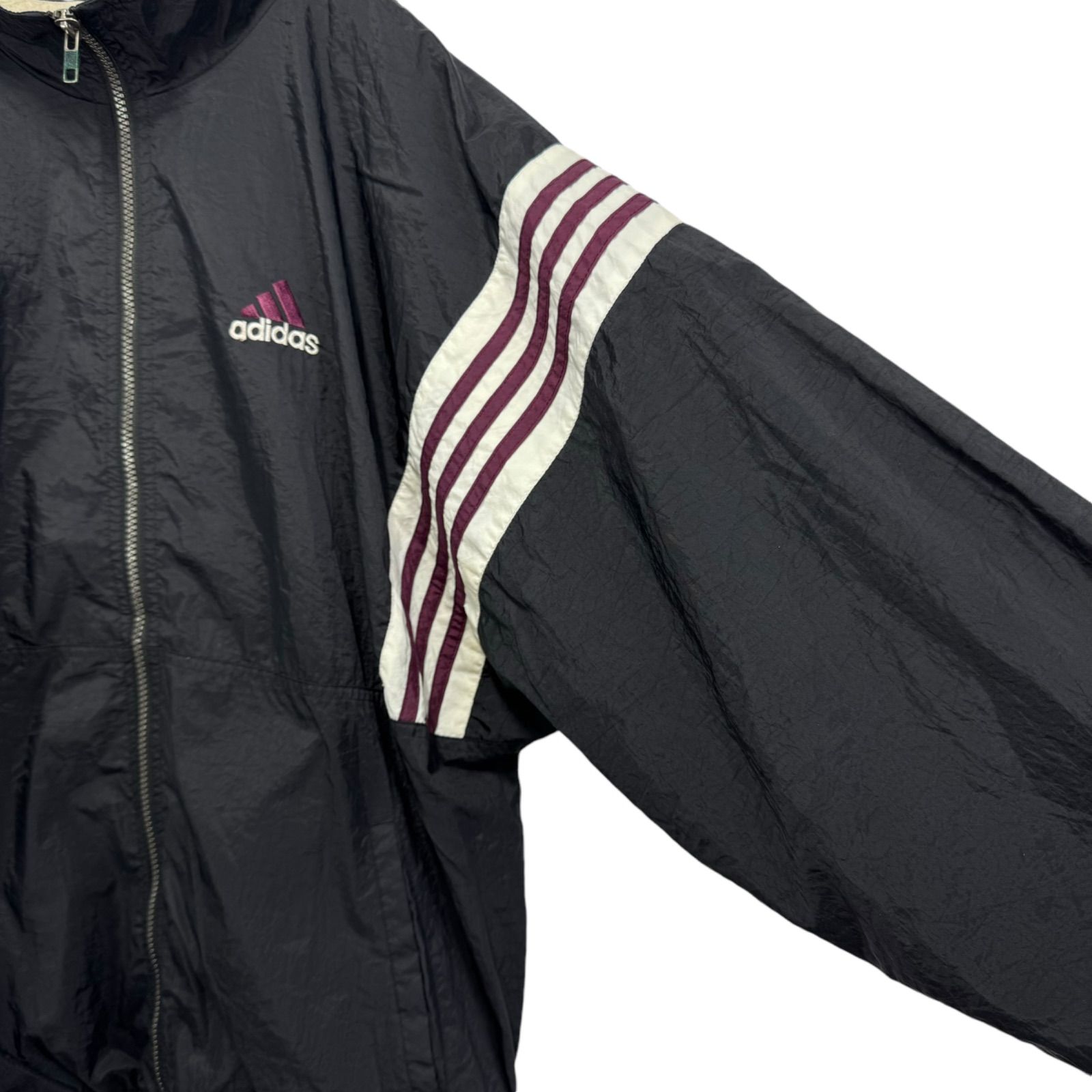 90s adidas Logo Embroidery Nylon Zip-up Jacket アディダス ナイロン