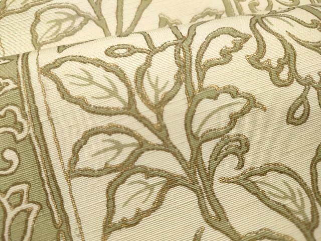 平和屋着物○西陣 老舗 渡文謹製 手織 両面 全通柄袋帯 纐纈 向鳥更紗