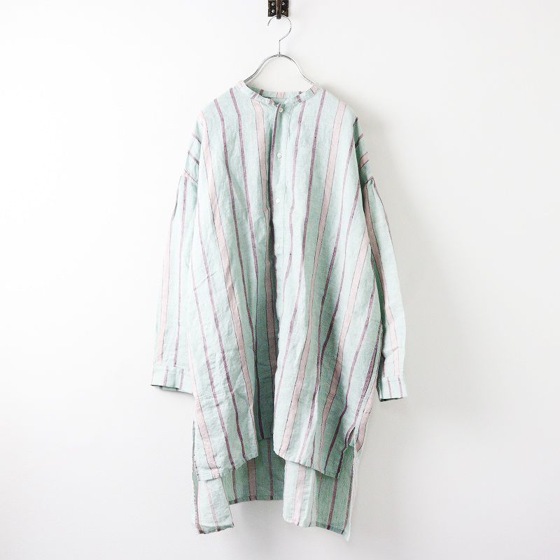 2023SS ネストローブ nest Robe リネンマルチストライプシャツ F