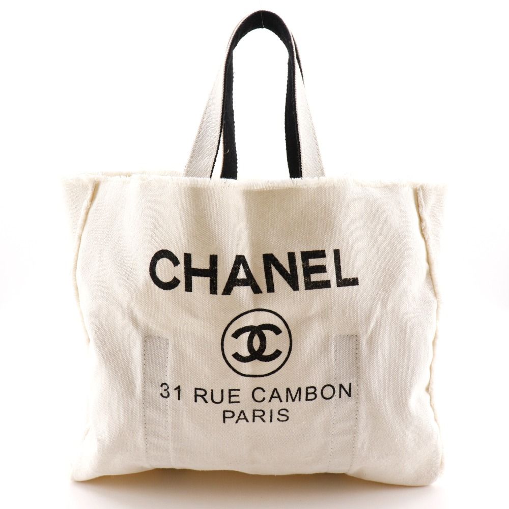 CHANEL】シャネル ココマーク ノベルティ キャンバス 白/黒 レディース