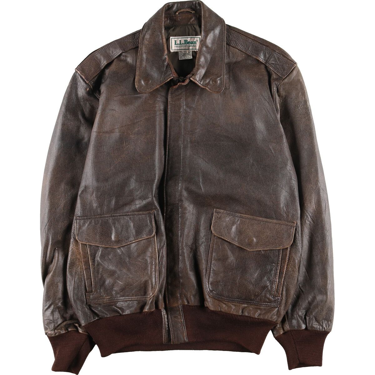 90's L.L.Bean レザージャケット A-2 本革 ブラウン USA製