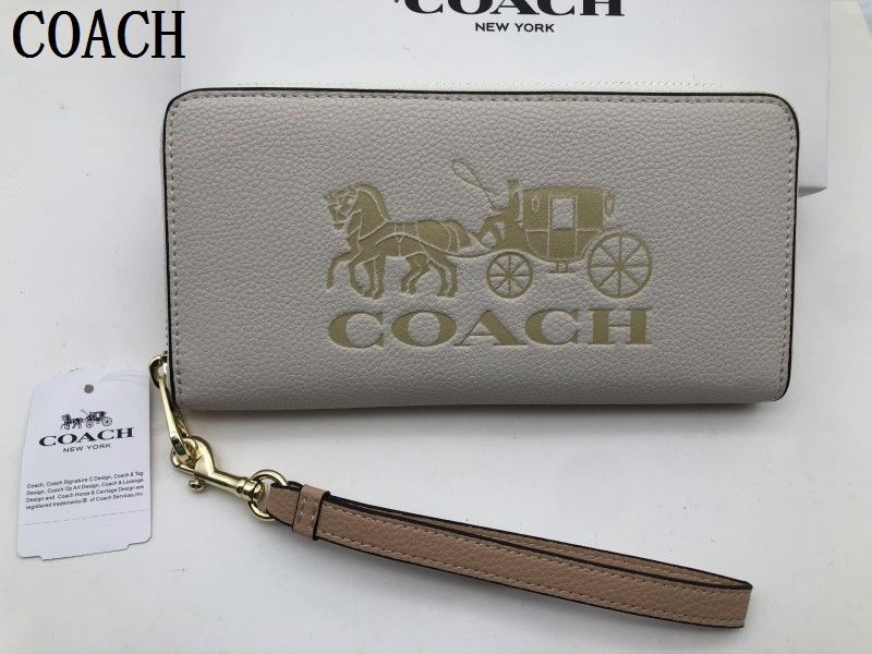 コーチ COACH 長財布 財布 贈り物 ジップ ウォレット ラウンドファスナー  レザー レディース ホワイト ホワイト財布 a060A  c3548新品 未使用  xj0001