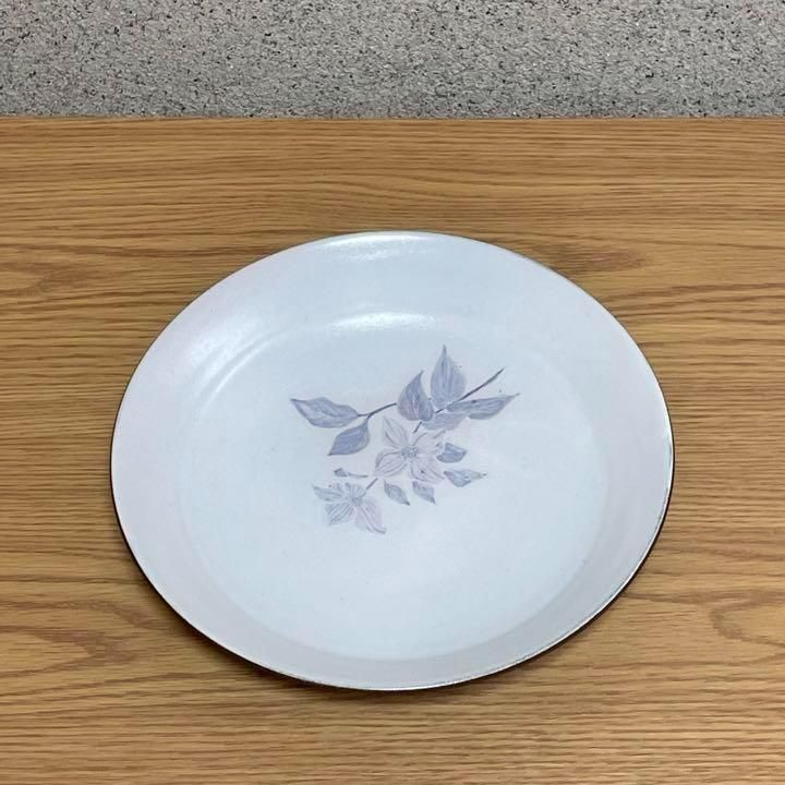 《日本製》大谷焼 白☆大皿 花柄 厚皿 陶磁器 ホワイト k