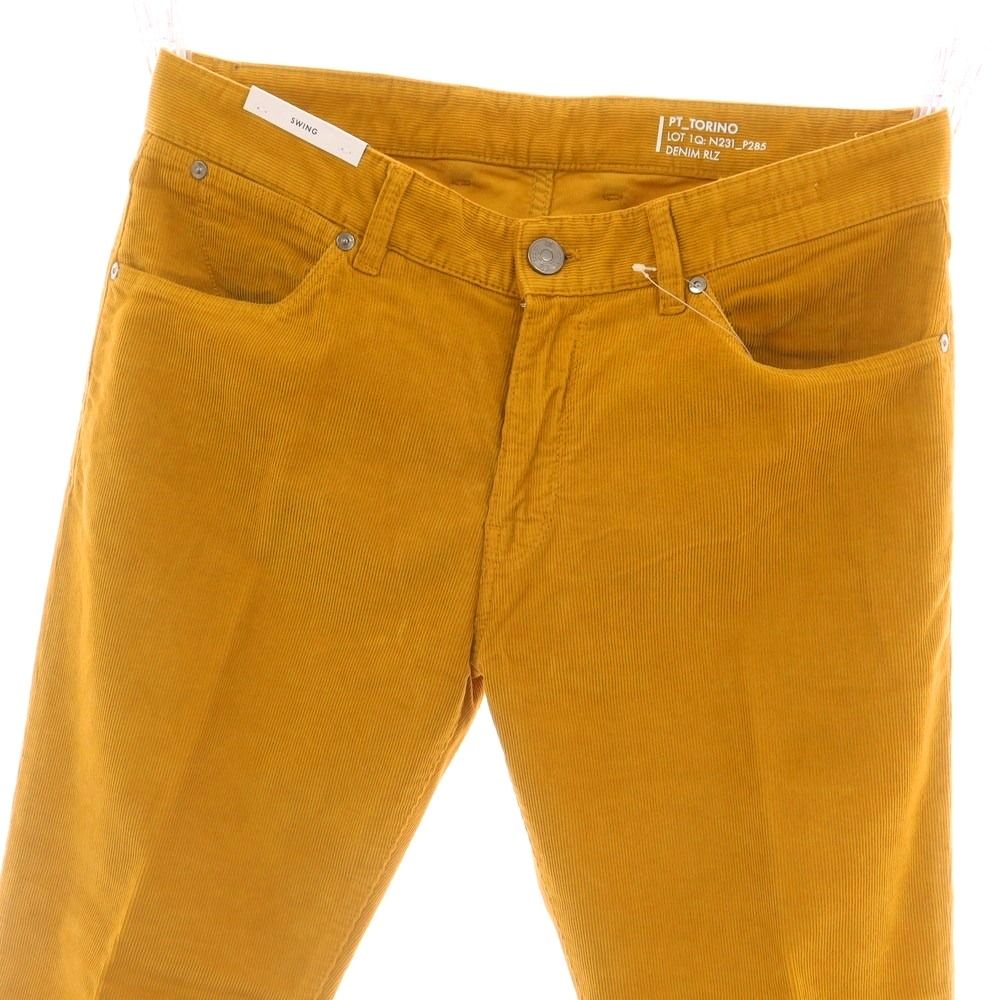 ピーティートリノ デニム PT TORINO DENIM SWING ストレッチ コットン コーデュロイパンツ マスタード サイズ34 メンズ