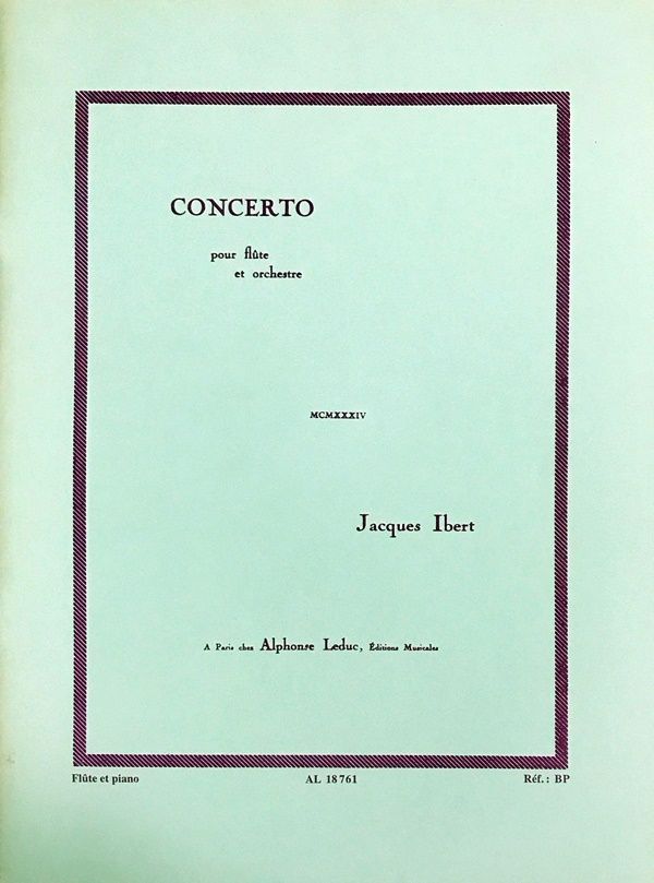 イベール フルート協奏曲 (フルート，ピアノ) 輸入楽譜 Jacques Ibert