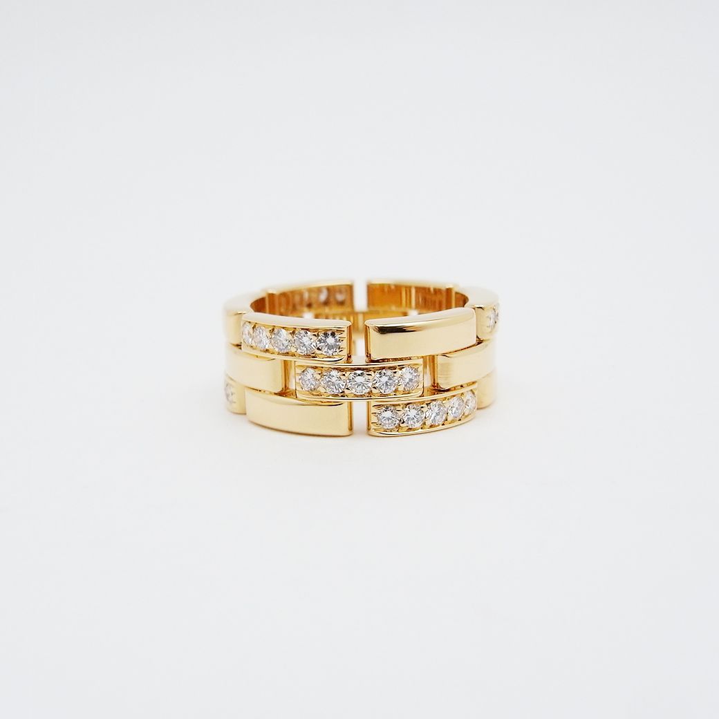 Cartier カルティエ 750 ダイヤモンド マイヨン パンテール リング カルティエ マイヨンパンテール リング ハーフ ダイヤモンド #52