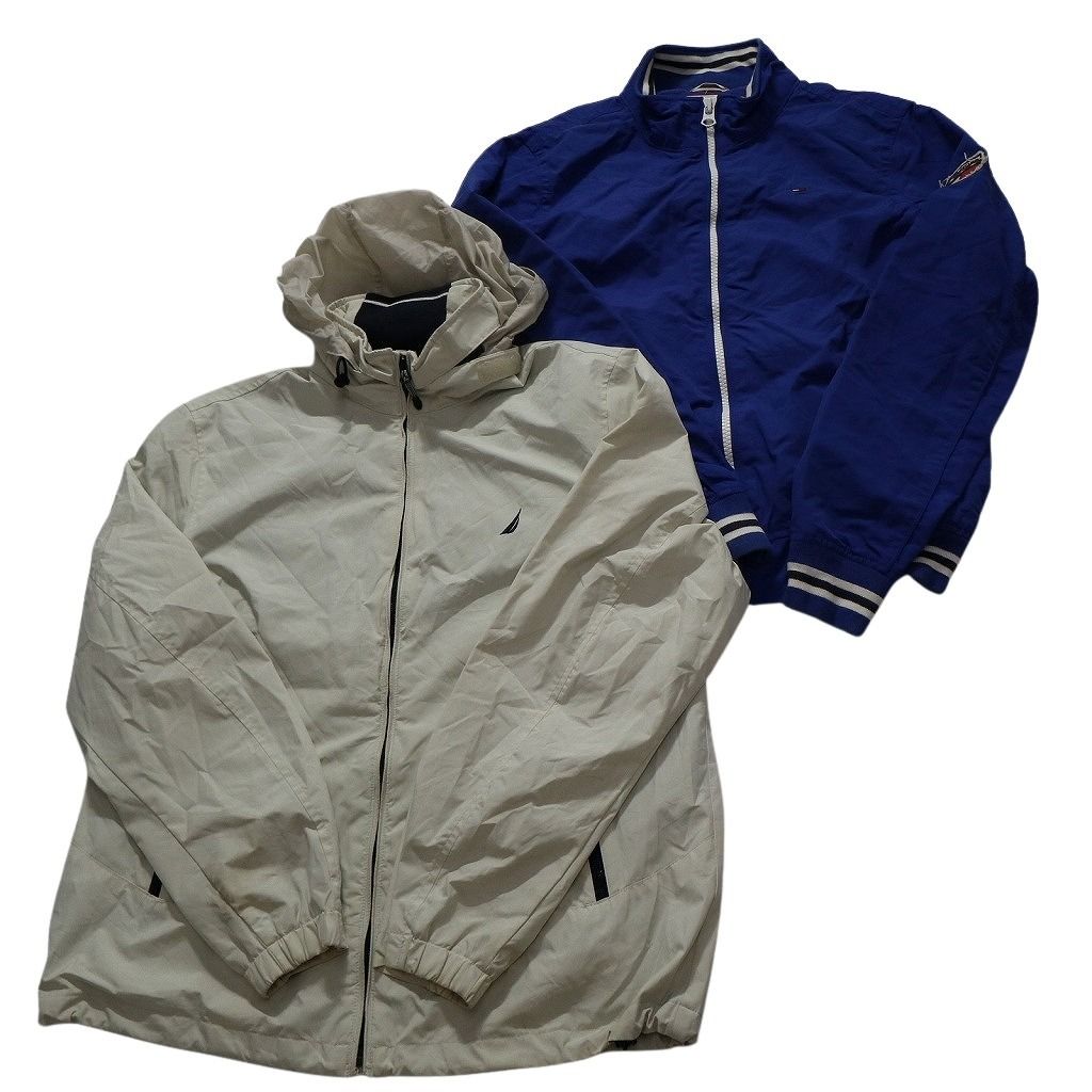 ◆古着卸 まとめ売り 9枚セット メンズL トミーフィルフィガー 古着卸 まとめ売り ブランドMIX ライト ジャケット 6枚セット