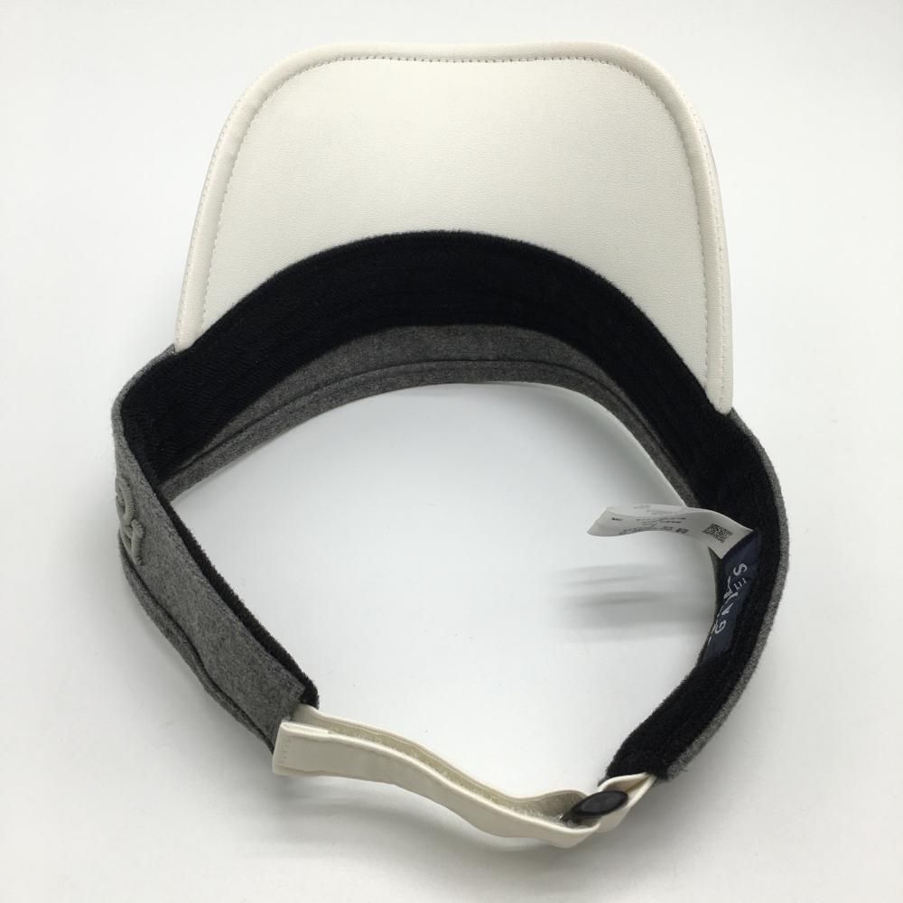 特価【超美品】パーリーゲイツ サンバイザー グレー×白 つば合成皮革