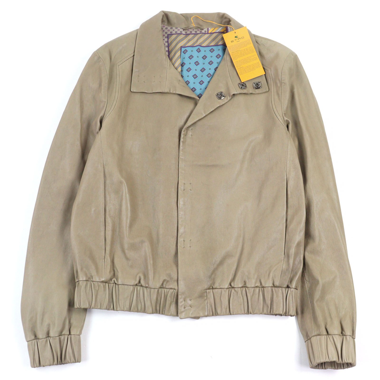 ドンドン見直し】良品○ETRO エトロ ラムスキン シルク 裏地総柄