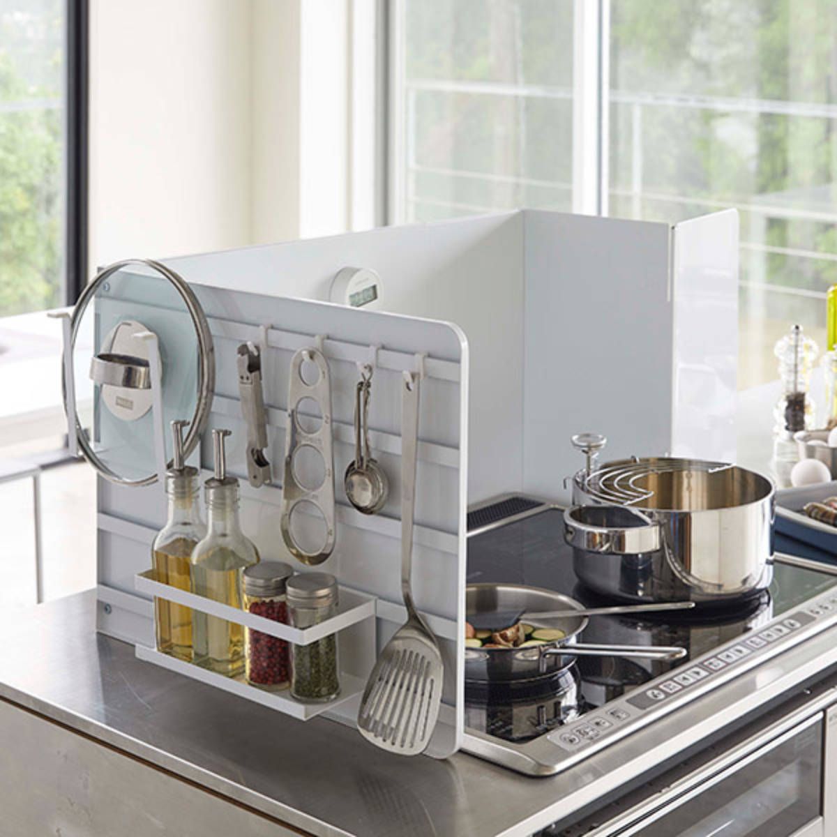 tower 伸縮レンジガード タワー 山崎実業 タワーシリーズ レンジガード スチール製 伸縮 コンロガート コンロ用カバー コンロカバー 揚げ物ガード 折りたたみ 油はね防止 油はねガード コンロ 汚れ防止 キッチン用品 WWW_SKLAD-KIRPICHA_RU