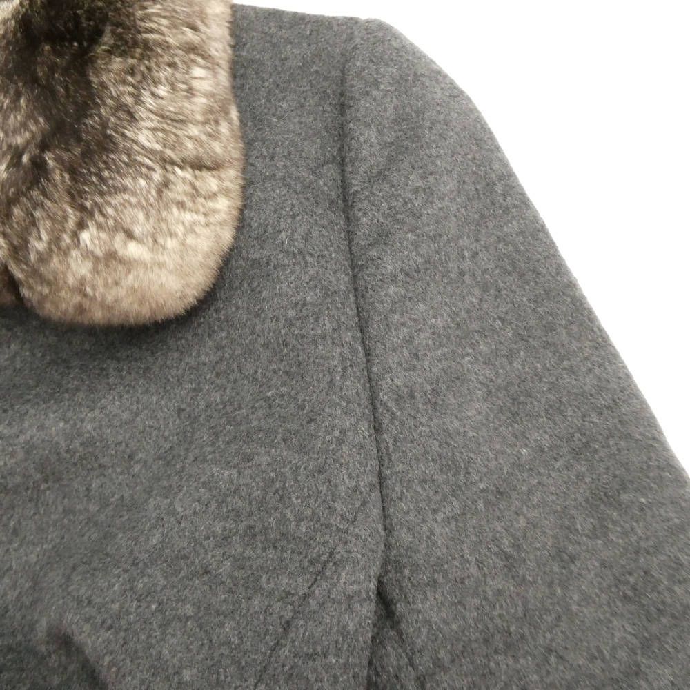 美品 FOXEY フォクシー 10158 チンチラファーコート F ウール カシミヤ