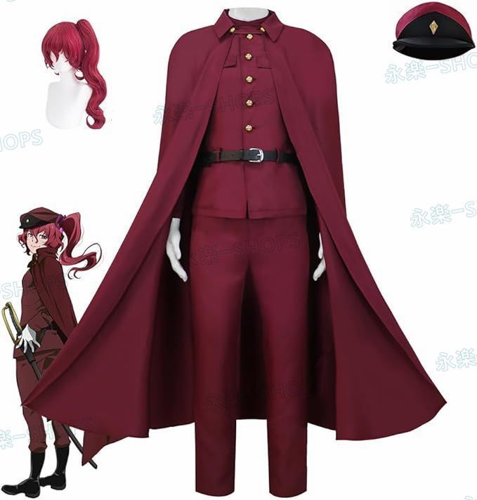 文豪ストレイドッグス 大倉燁子 コスプレ衣装 COS服 ウィッグ付き ユニフォーム 演出服 舞台装 文化祭 学園祭 撮影用 観賞用 男女兼用 クリスマス ハロウィン 誕生日 プレゼント 記念品