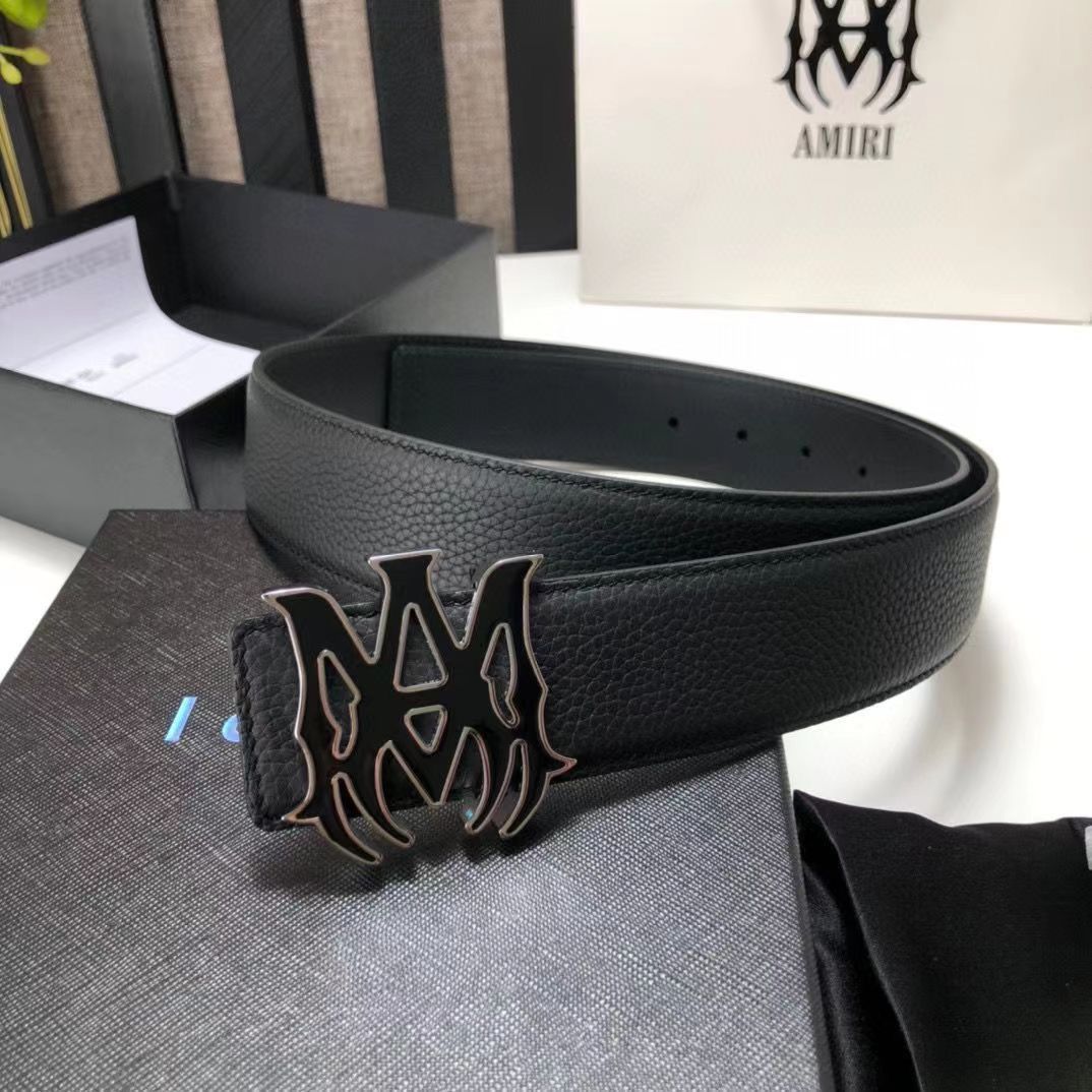 AMIRI シルバーレザーベルト 44/110 （シルバー（銀色）系 AMIRI