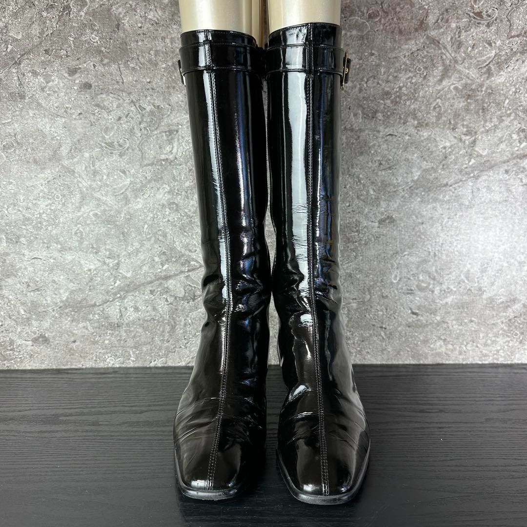 Saint Laurent ロングブーツ《OTTO》黒 パテントカーフ DHL 直営