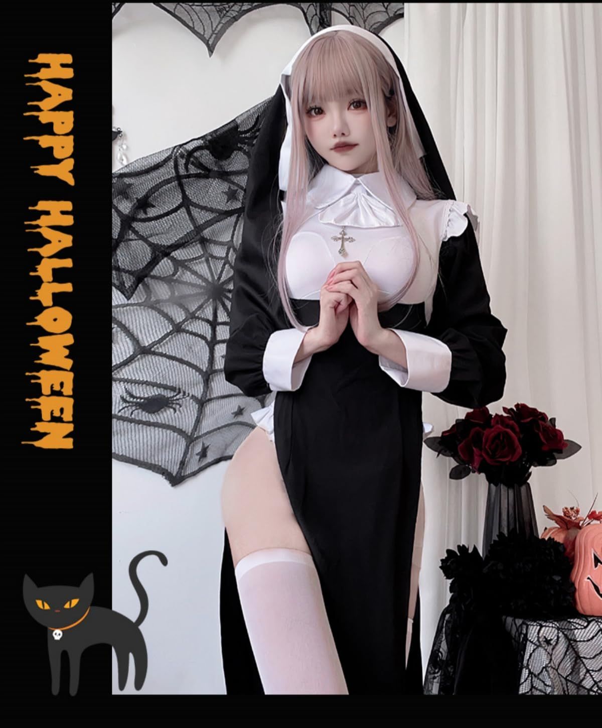 【早い者勝ち！】修道女服　シスター　セクシー　コスプレ　衣装　ハロウィン 楽天市場】ハロウィン シスター 修道女 セクシー コスプレ 仮装