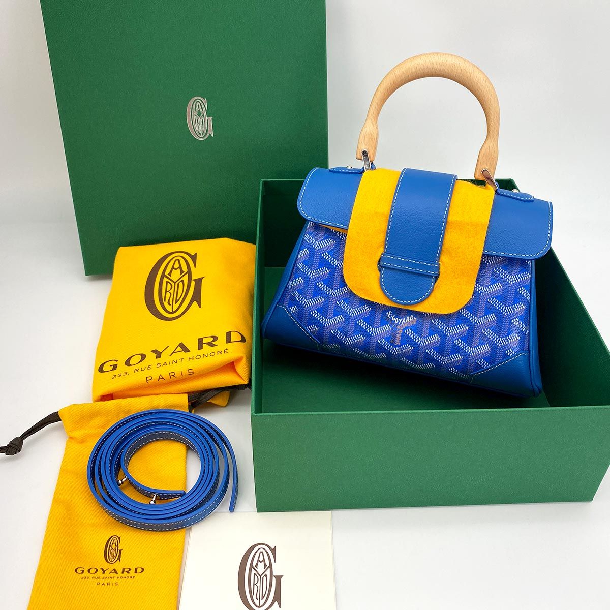 ゴヤール GOYARD サイゴン バッグ スカイブルー シルバー金具 ゴヤール GOYARD サイゴン バッグ スカイブルー シルバー金具