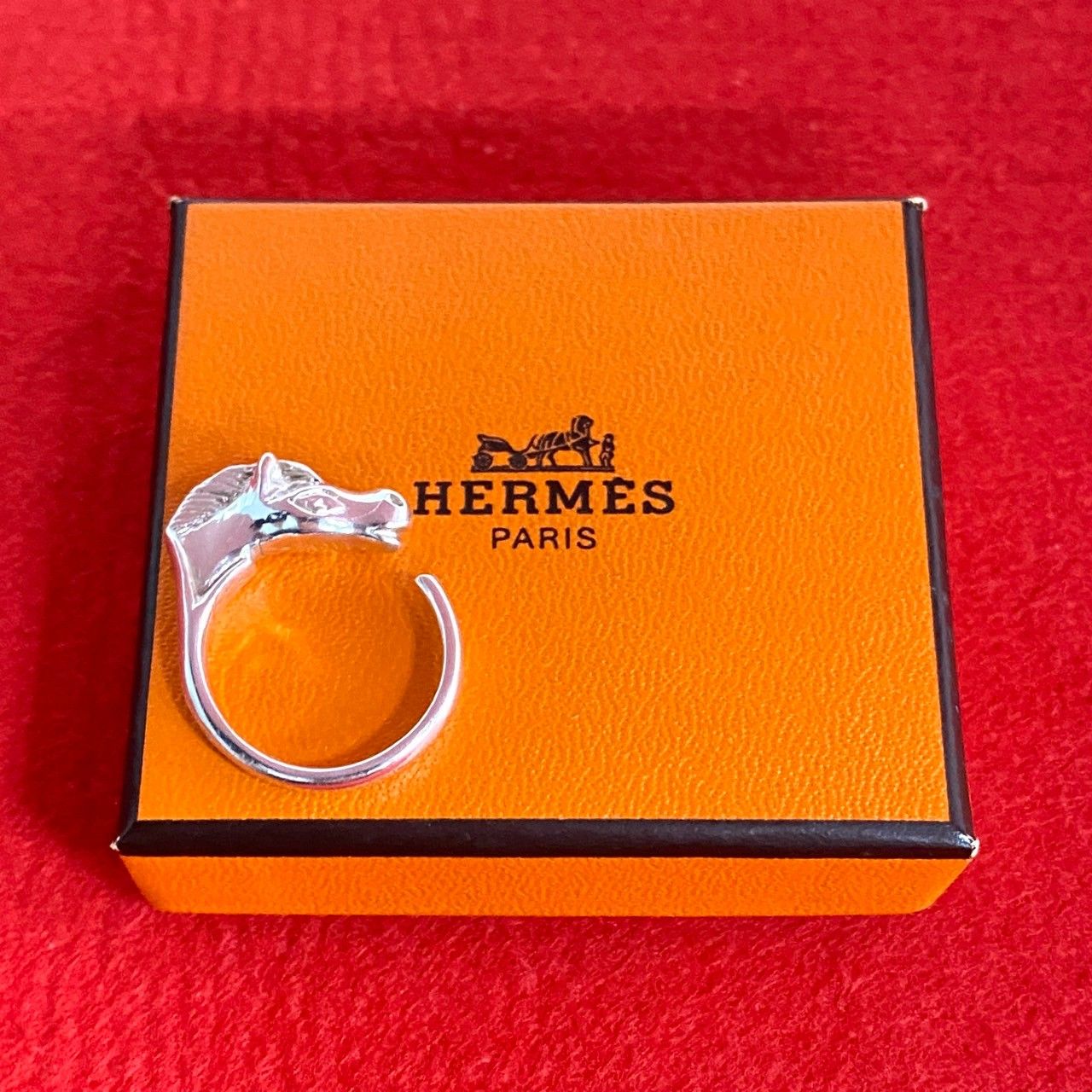 極 美品 箱付き 希少品 HERMES エルメス シュバル ホースシューリング 