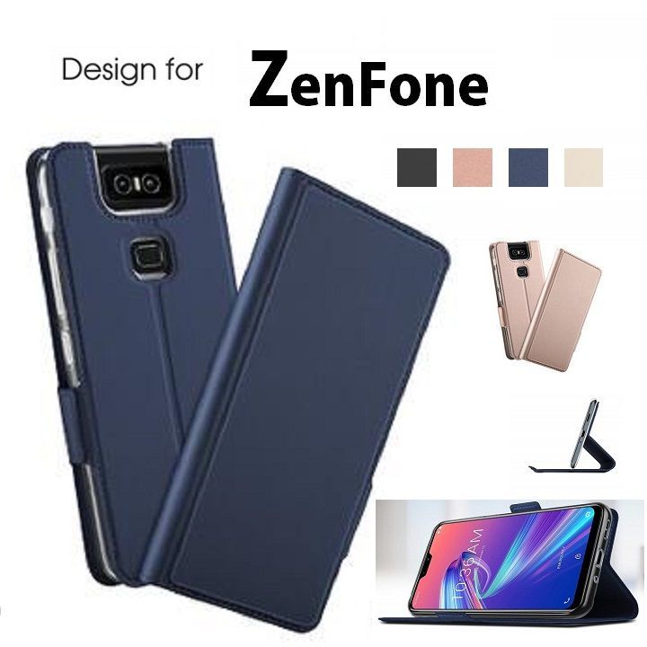 ZenFone 6 (ZS630KL)用 高級PUレザー TPU 手帳型 フリップ ケース 保護