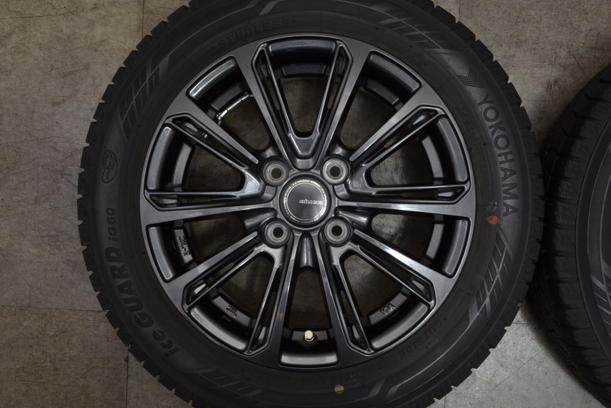 程度良好品 MiLLOUS 14in 5J 39 PCD100 ヨコハマ アイスガード iG60 165 65R14 パッソ タンク ルーミー ジャスティ トール 等に FFCRYSTALESIA_COM