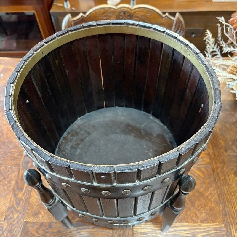 超激得，新作 カリモク 樽型 フラワーポット 40cm プランターカバー