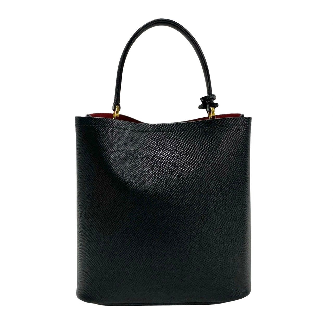 極 美品 PRADA プラダ パニエ 三角ロゴ サフィアーノ レザー 本