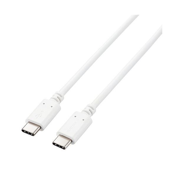 エレコム USB2.0ケーブル(認証品、USB Type-C(TM) to USB Type-C(TM)) 1m ホワイト U2C-CC5PC10NWHX3