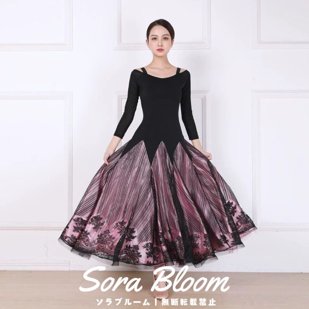 新品未使用 華やか刺繍ワンピース◇練習からダンスパーティー、発表会