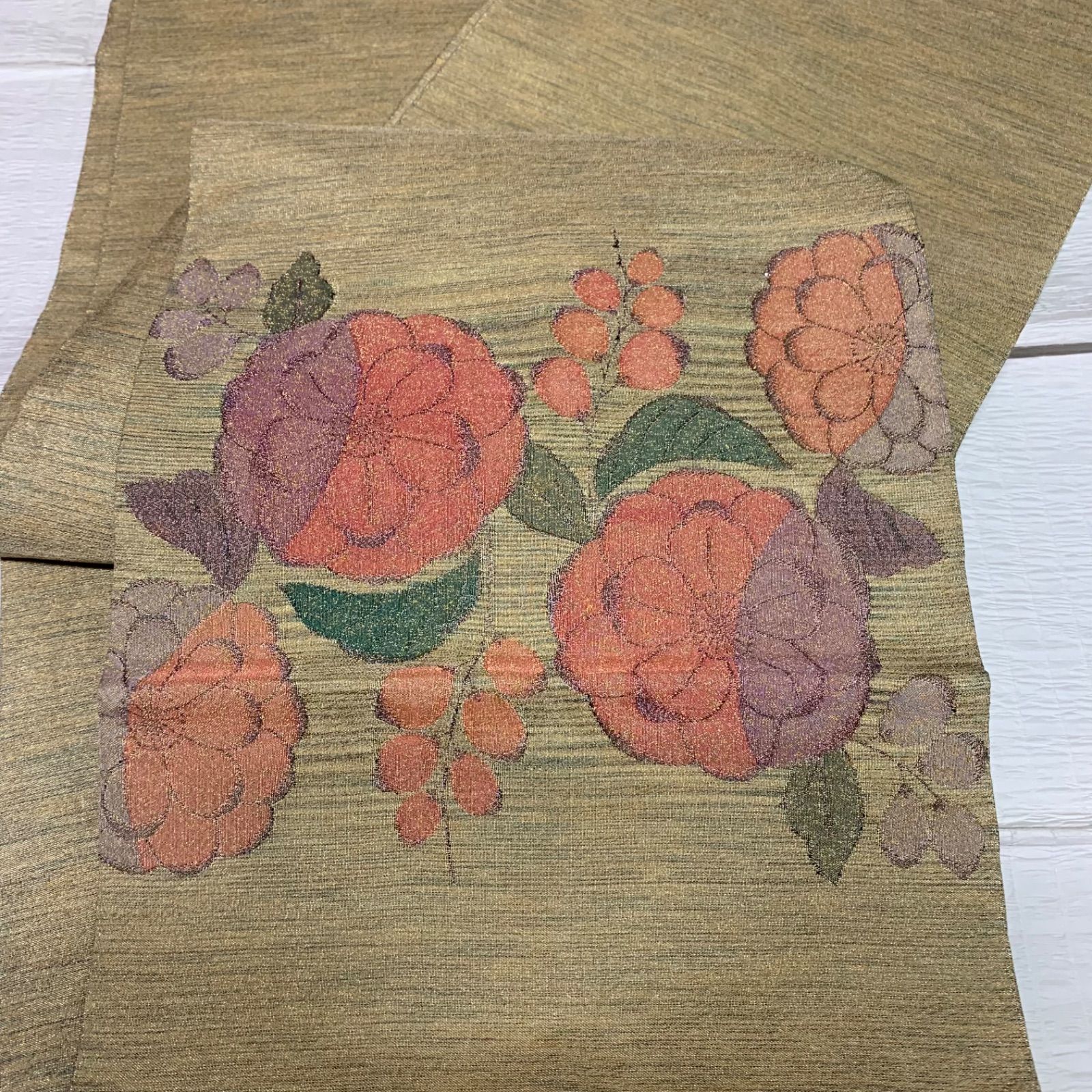 【辻が花】美品　辻ヶ花模様織出し袋帯 花模様織出し袋帯 袋帯 着物 訪問着 辻ヶ花 辻が花 辻ヶ花風 辻が花風