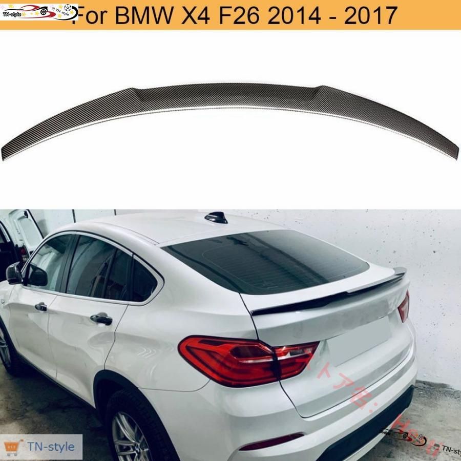 高品質 BMW F26 X4 リアトランクウイング ブーツリップスポイラー 2014 - 2017 カーボンファイバー