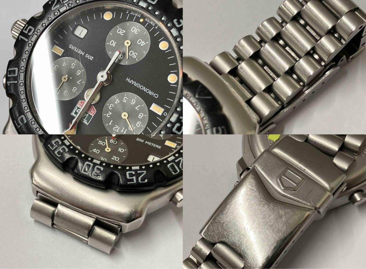 ジャンク TAG HEUER タグホイヤー CA 1211-R0 クォーツ 黒文字盤 不動