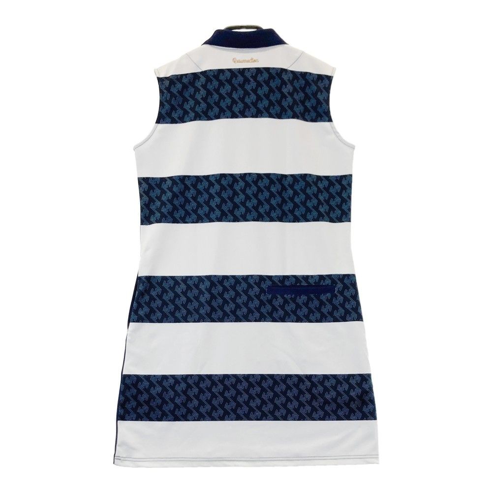 サイズ M RESURRECTION レザレクション ノースリーブ ポロワンピース バック総柄 ネイビー系 240101440285 ゴルフウェア レディース ストスト