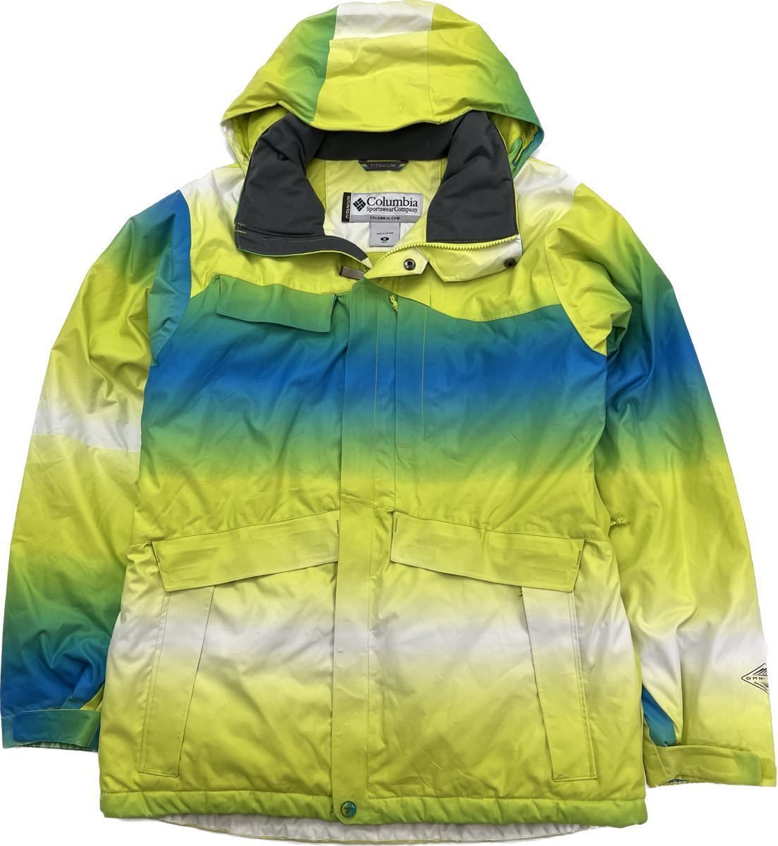 Columbia SM4184 スノボウェア ストームトルーパージャケット オムニテック グラデーション イエロー ブルー M 人気 コロンビア FB79