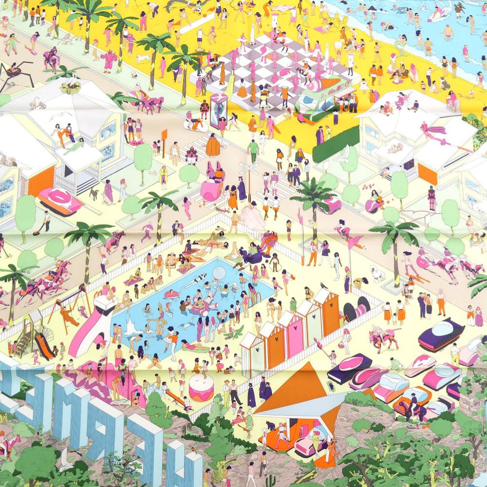 未使用品 エルメス カレ90 Hermes on The Beach エルメス オン
