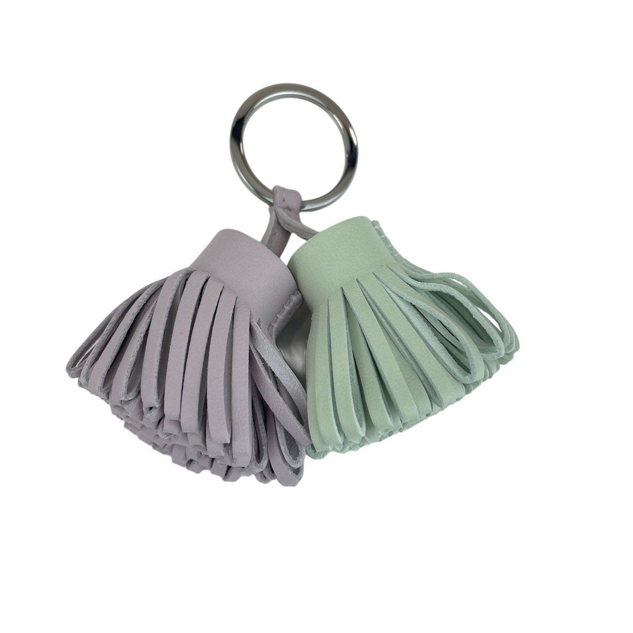 ♥ Hermès エルメス Carmen Unodos miro Keyring カルメン ウノドス キーリング Lambskin ラムスキン Mauve pale|Vert fizz モーヴペール|ヴェールフィズ PHW シルバー金具