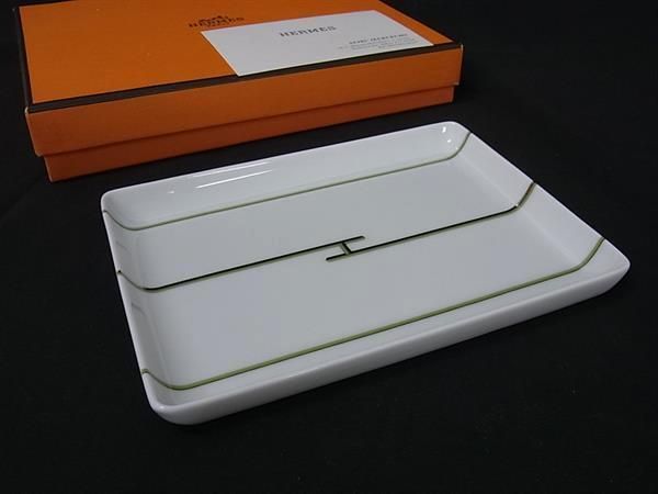 HERMES リズム スクエアプレート 廃盤柄 □新品□未使用□ HERMES エルメス リズム スクエア プレート 皿 食器