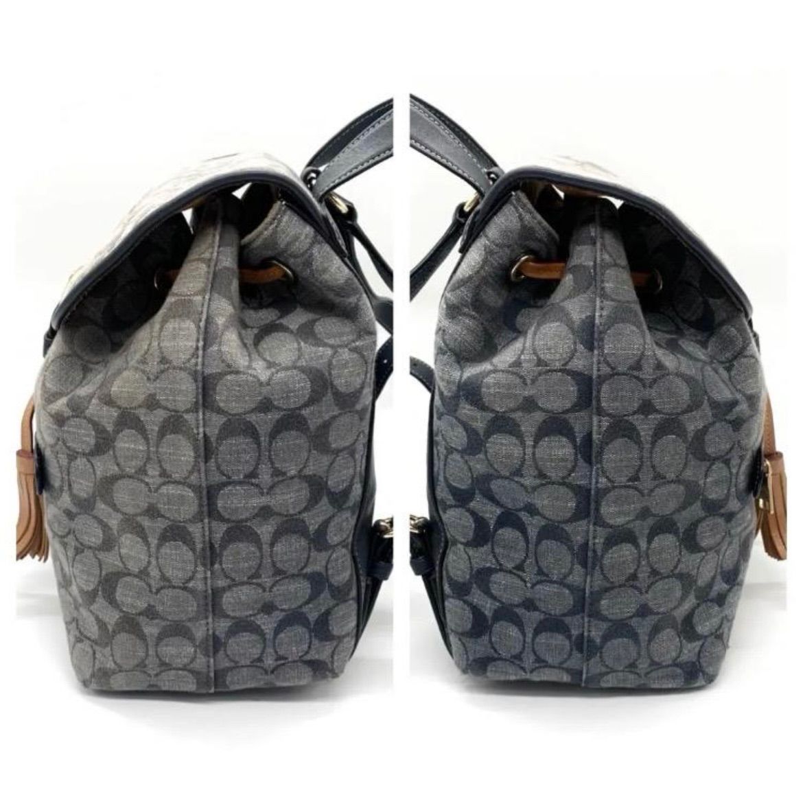 COACH リュック ★ クリオバックパック シグネチャー デニム 極美品<!-利用不可文字-!>COACH コーチ リュック バッグパック