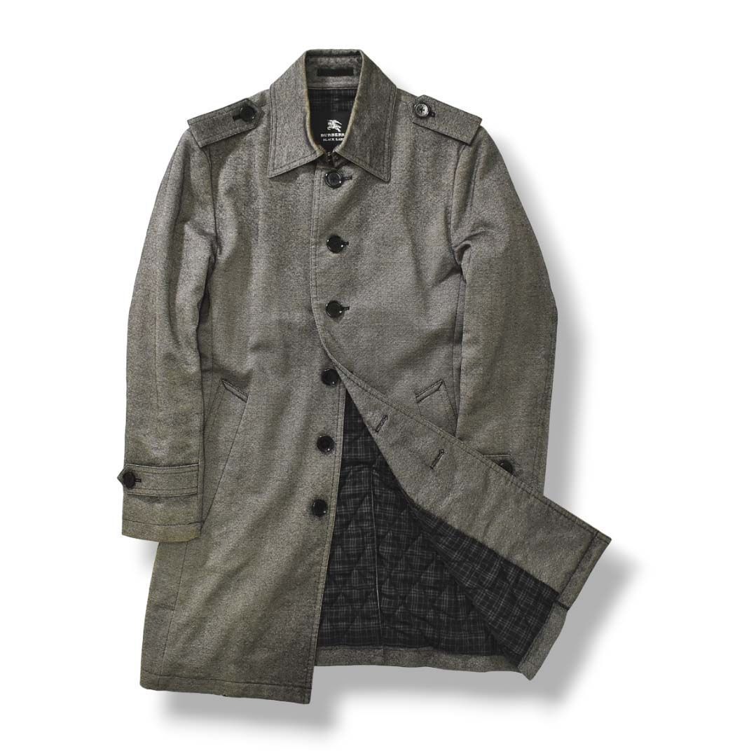 バーバリー　ブラック トレンチコート ノバチェック裏地 希少 バーバリーブラックレーベル トレンチコート ノバチェック