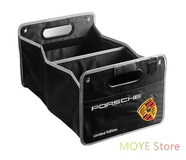 ポルシェ Porsche 刺繍ロゴ入り  ソフト収納ボックス 折り畳み 車用トランク収納ボックス  大容量  Panamera Cayenne Macan 911 718